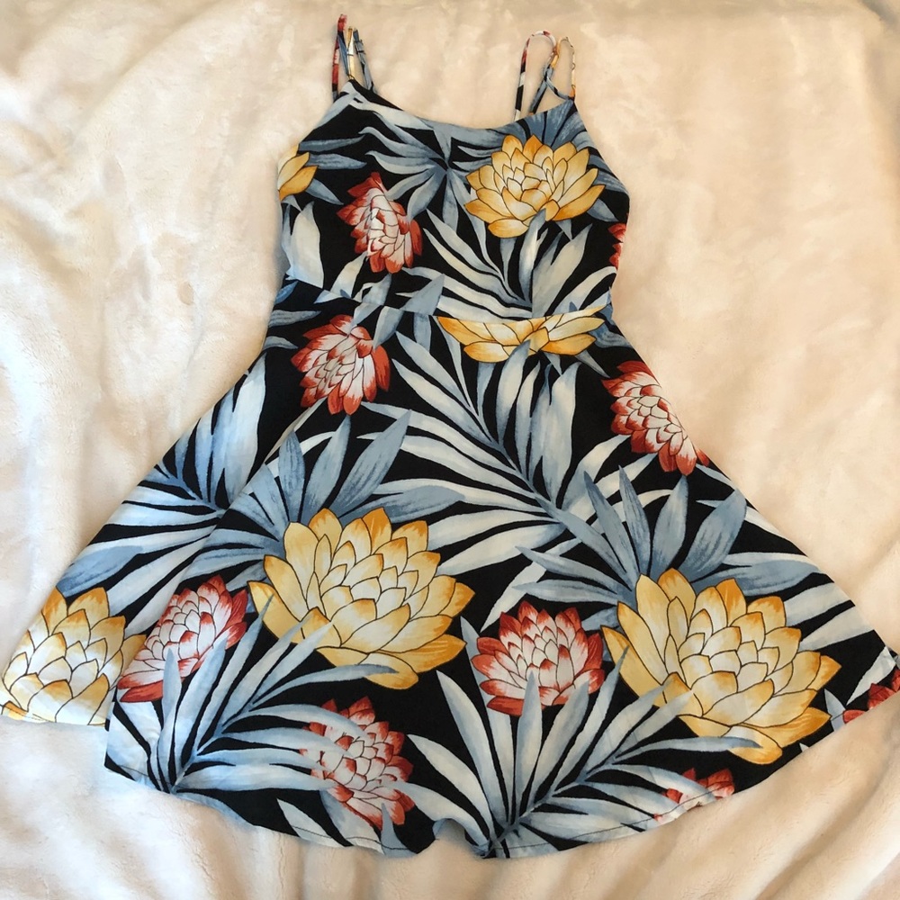 Floral Skater Dress With Back Detail